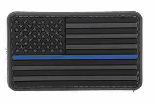 5ive Star Gear US Flag with Black with Blue Stripe Morale Patch is made of durable PVC material